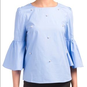 PHILOSOPHY Bell Sleeve Pearl Blouse NWT